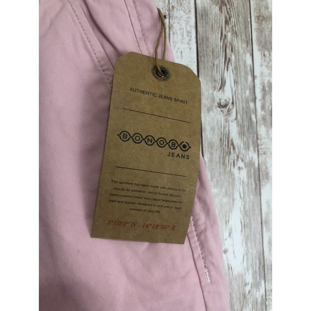Bonobo Shorts Womens 2 Pink Flat Front Chino Pockets W:26 N35 - Picture 3 of 6